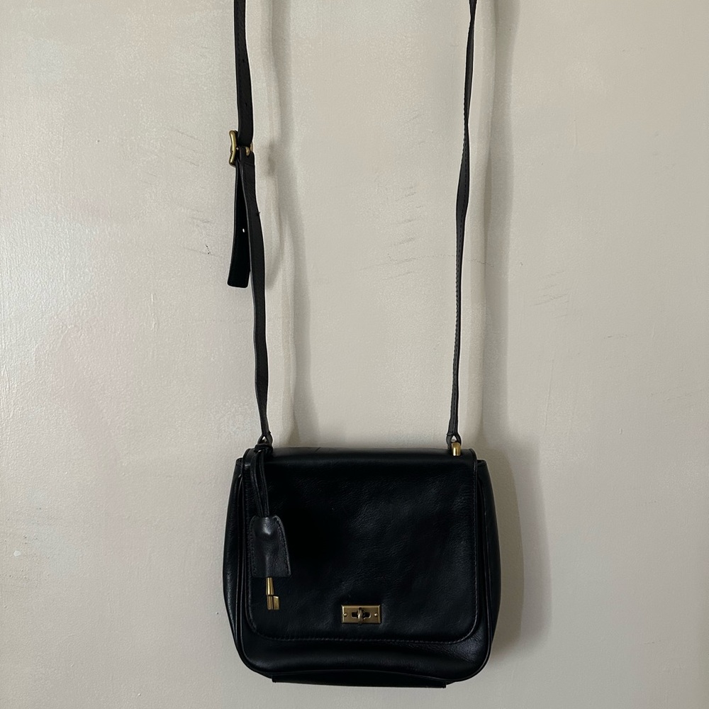 Fossil Black Leather Crossbody Bag